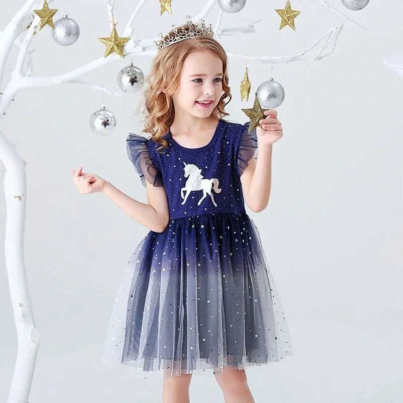2025 New Girl Dress Summer Princess Dress Flying Sleeve Childrens Clothing Par Baby Dress Childrens Clothing 3-8Y W250111