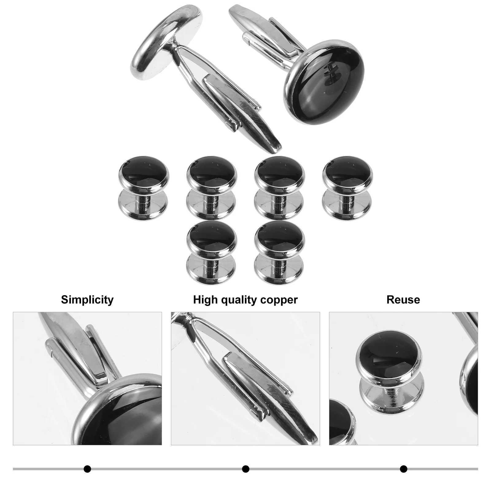 8-piece set with buttons cufflinks French shirts evening gowns gentlemens studs tie clips decorative copper style chic decoration W250111