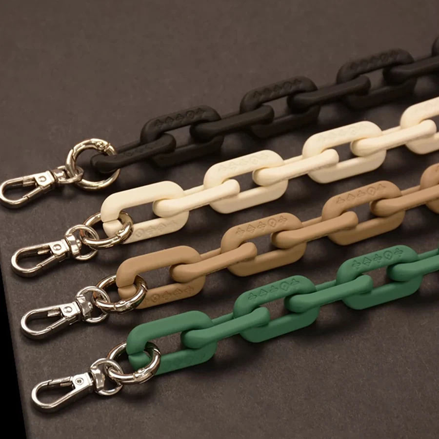 27-140cm matte frosted bag chain solid color acrylic bag with resin chain DIY cross shaped bag thick chain underwear accessories 250109