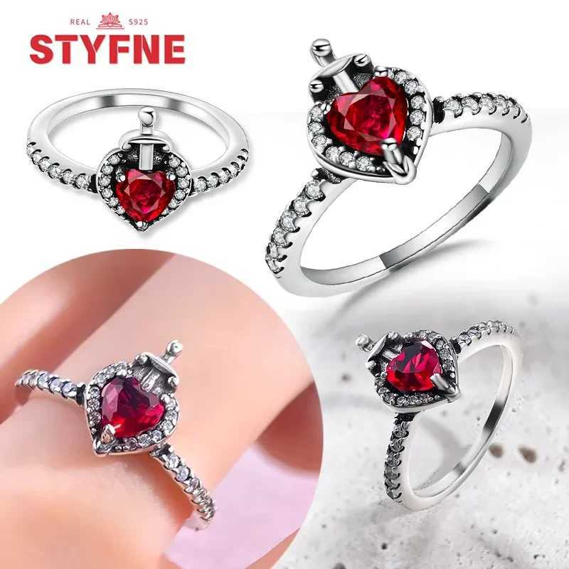 925 sterling silver red heart magic love ring sparkling zircon villain evil queen ring exquisite jewelry gift for women W250111