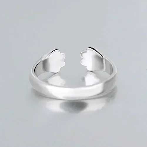 Latest Womens Retro Style Jewelry Girl Cute Party Ring Fashion Small Hand 925 Pure Silver Needle Finger Ring Lover Gift W250111