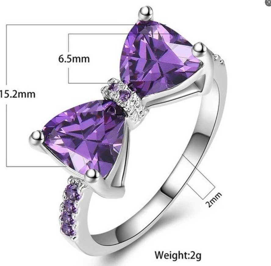 Korean style womens simple pink bow rhinestone ring with adjustable zircon opening ring charming ring fashionable jewelry for girls W250111