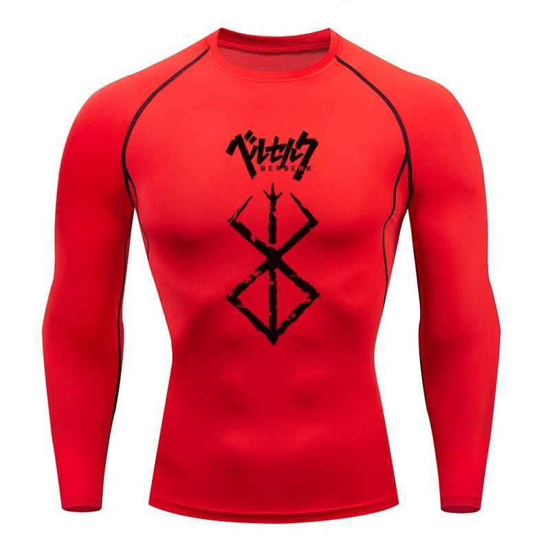 Anime Fury Compression T-shirt Mens Fitness Tight Long Sleeve Sports T-shirt Training Jogging Shirt Gym Sportswear Quick Drying W250111