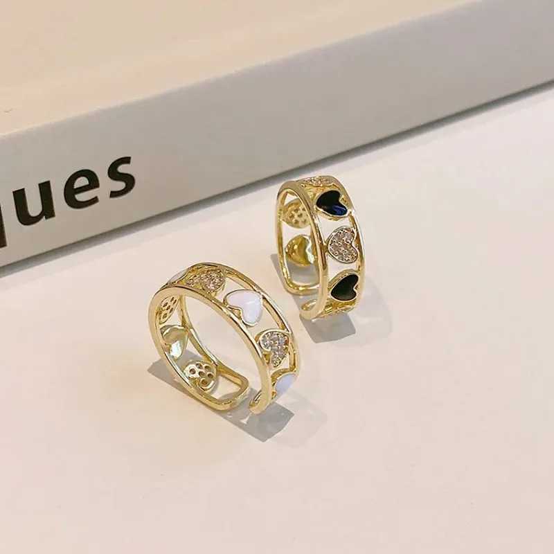 Heart Hollow Out Rings Women Tren Luxury Design Opening Adjustable Finger Ring Boho Fashion Wedding Ring JewelryXJ250110