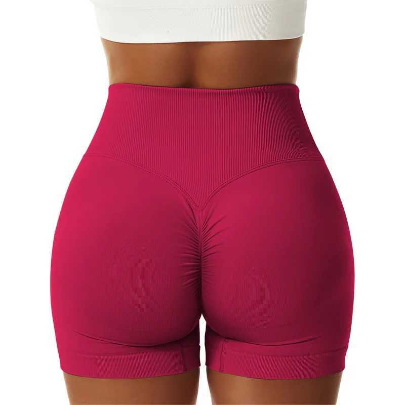 Fashaion Women Yoga Shorts High Waist Scrunch Butt Lifting Comfort Fitness Gym Tights Squat Proof Naked Feel Back Sports ShortsXJ250111