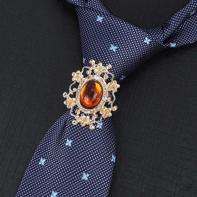 Brooch Fashion Vintage Strap Necklace Buckle Mens Busin Gift Water Diamond Necklace Clip Jewelry W250111