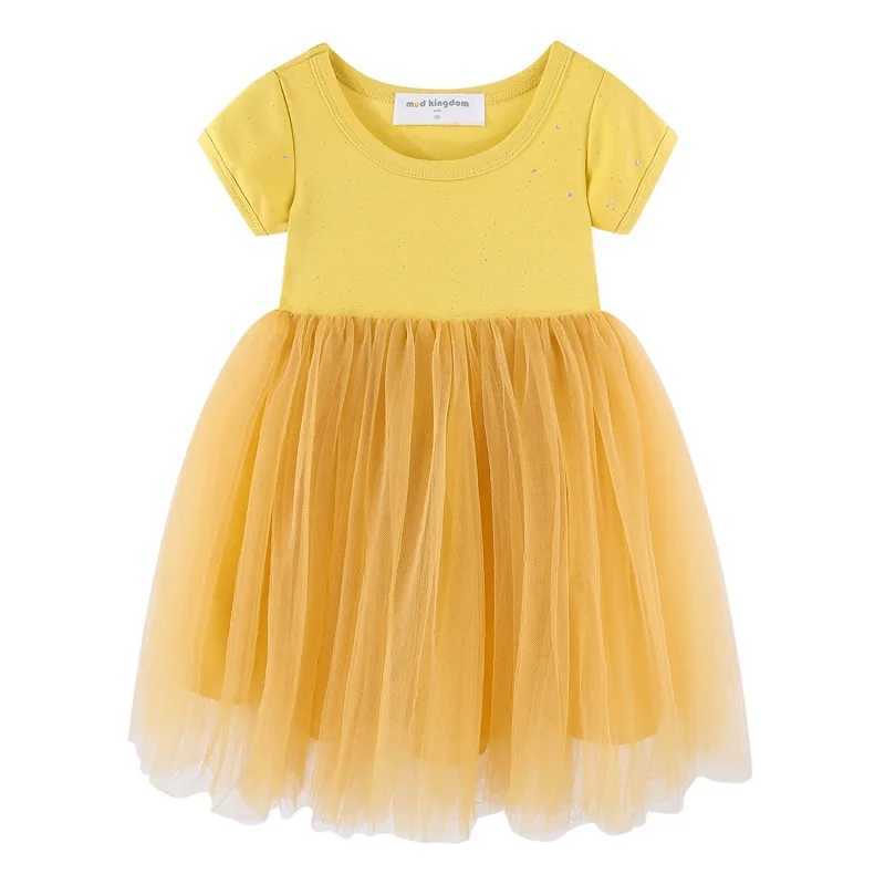 Mudkingdom Sparkly Girls Tutu Dress Short sleeved Wedding Dress Princess Par Dress Big Girl Tulle Dress Childrens Summer W250111