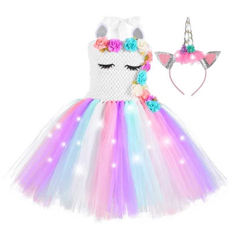 Girls Clothing Tutu Princess Par Dress with LED Light Birthday Par Role Playing Clothing Girls Clothing W250111