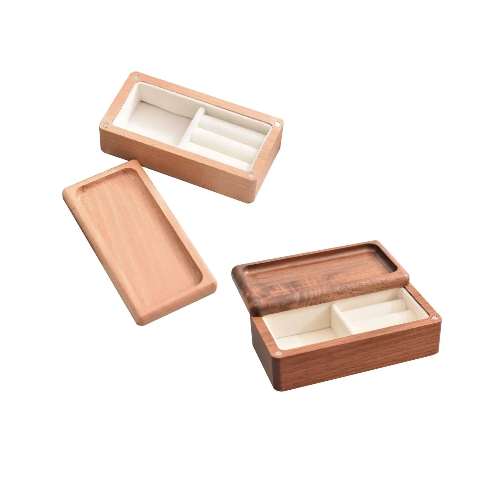Jewelry Box Desktop for Women Lady Wooden Ring Tray Travel Home Organization Holder Trinket Box for Earrings Bracelets Necklaces 250106