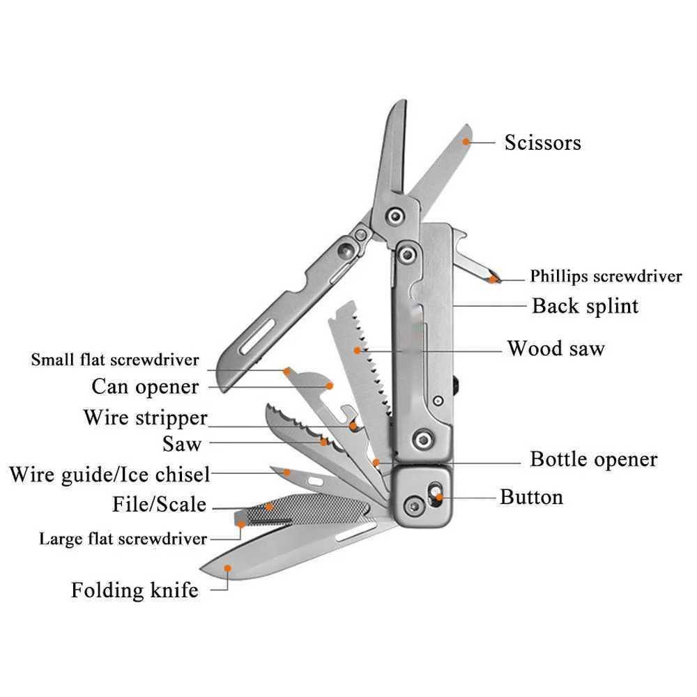 Combination Multi Tool Folding Knife Scissors Detachable Outdoor Pocket Knife EDC Emergency Manual Tool Multi purpose Knife X241107
