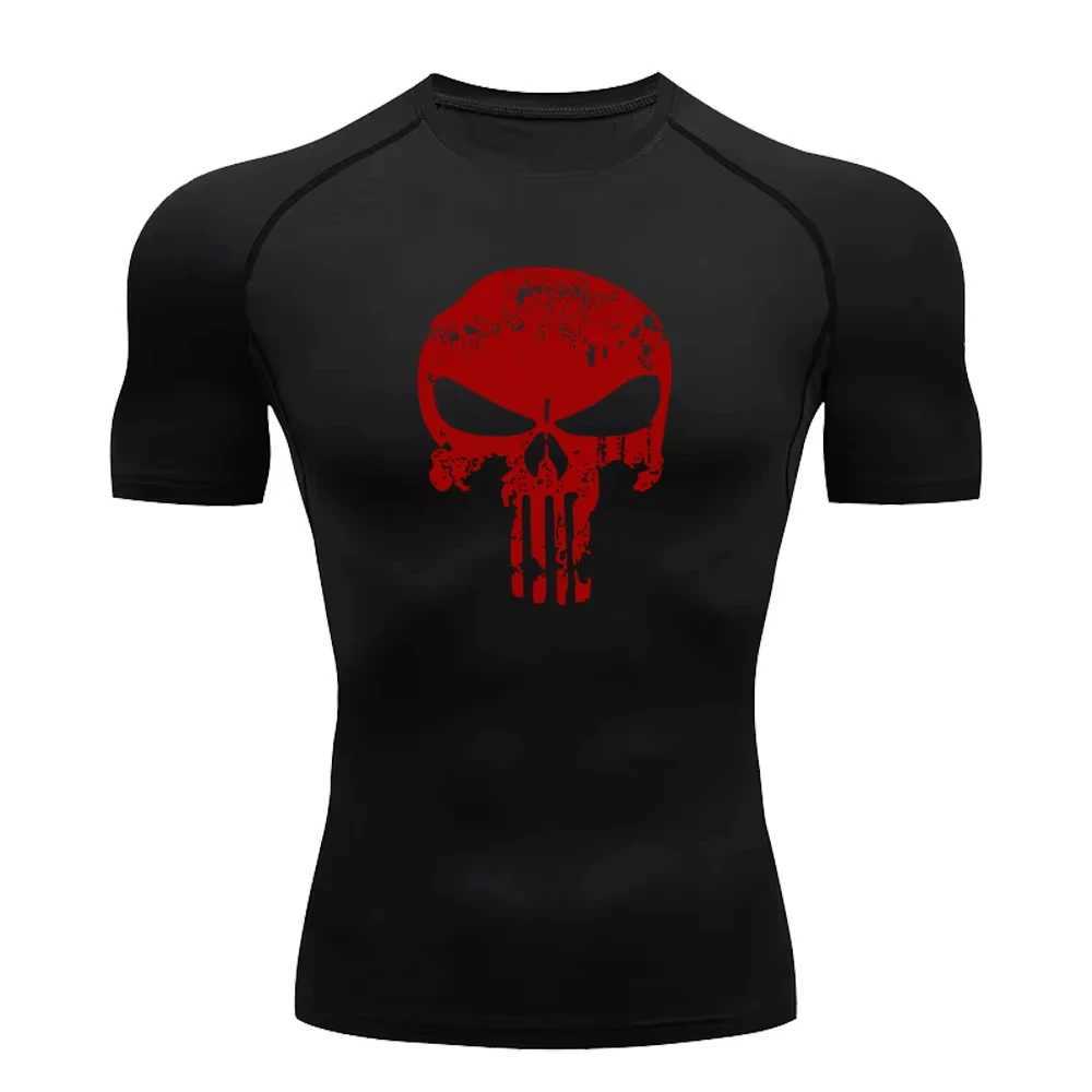 2024 mens compression shirt superhero T-shirt quick drying breathable short sleeved outdoor sports running S-3XL W250111