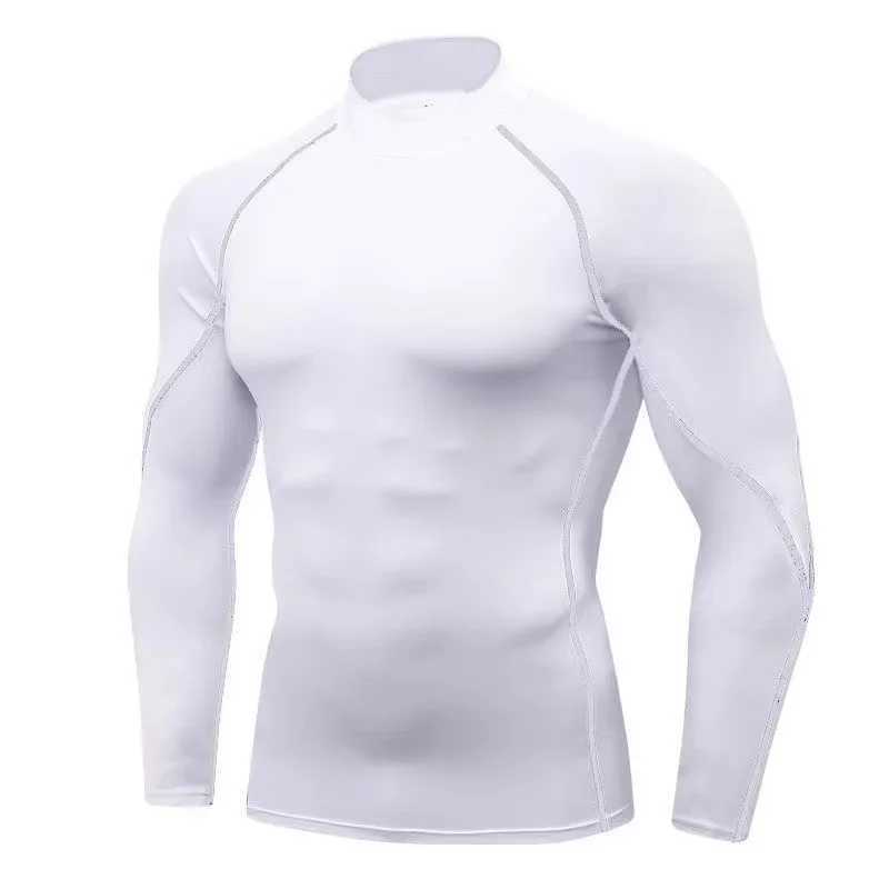 2 pieces of mens long sleeved thermal underwear thin and tight suitable for quick drying and elastic fitness tops worn by Sprots in autumn and winter 