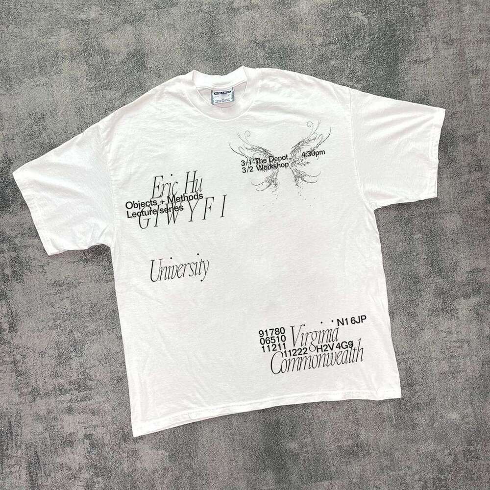 Summer American style minimalist graffiti letter printed short shirt for men, hip-hop, loose, trendy couple, half sleeved T-shirt, niche