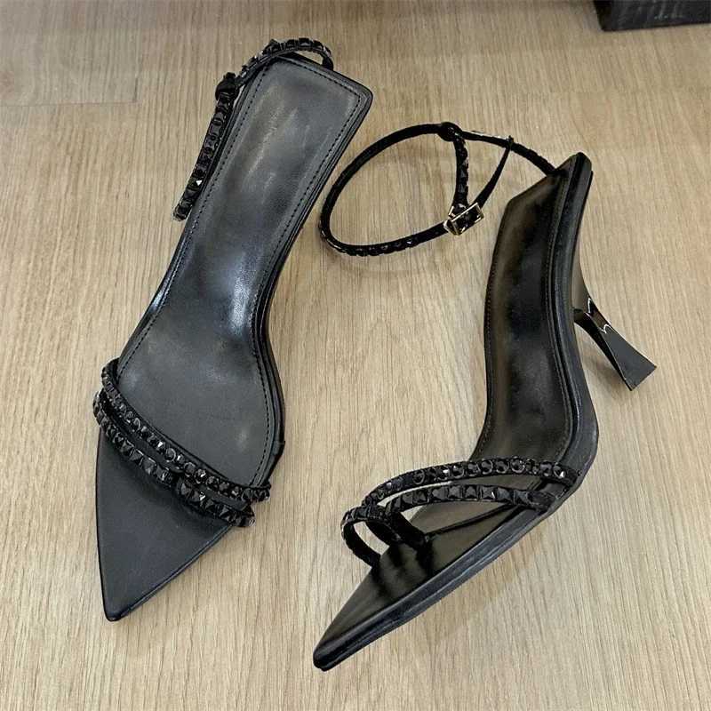 New Arrival Eilyken Summer sexy crystal narrow buckle strap womens sandals Pointed Toe high heels party shoes Zapatillas Mujer T250110