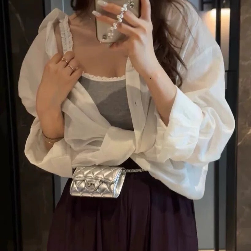 Bag Xiaoxiangfeng Ling Grid Chain Lock Small Square Women's Mobile Phone 2024 New Niche Fashion Single Shoulder Crossbody Bag