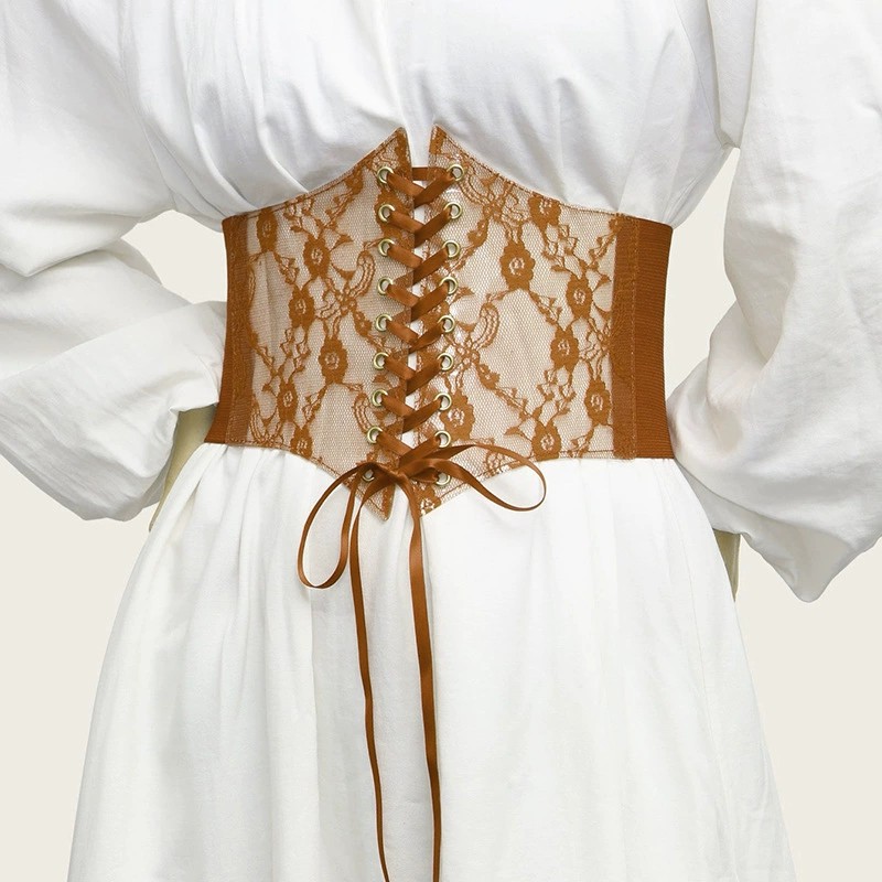 Fashion wide version of the lace waist seal women's models versatile dress blouse decorative belt silk elastic waistband belt waist seal