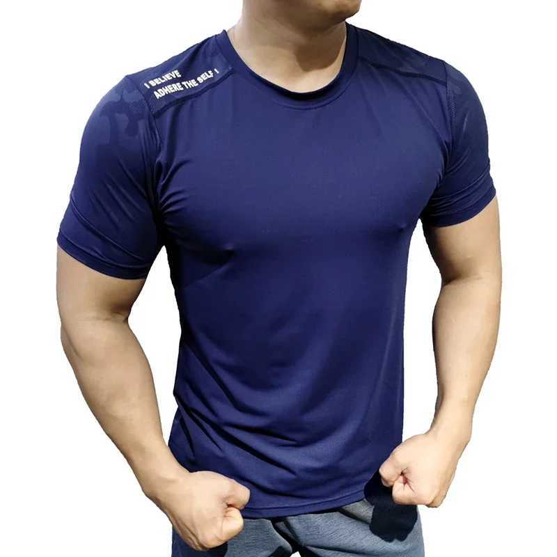 Sports T-shirt mens short sleeved quick drying clothing summer sweat absorption breathable training running gym fitness clothing W250111