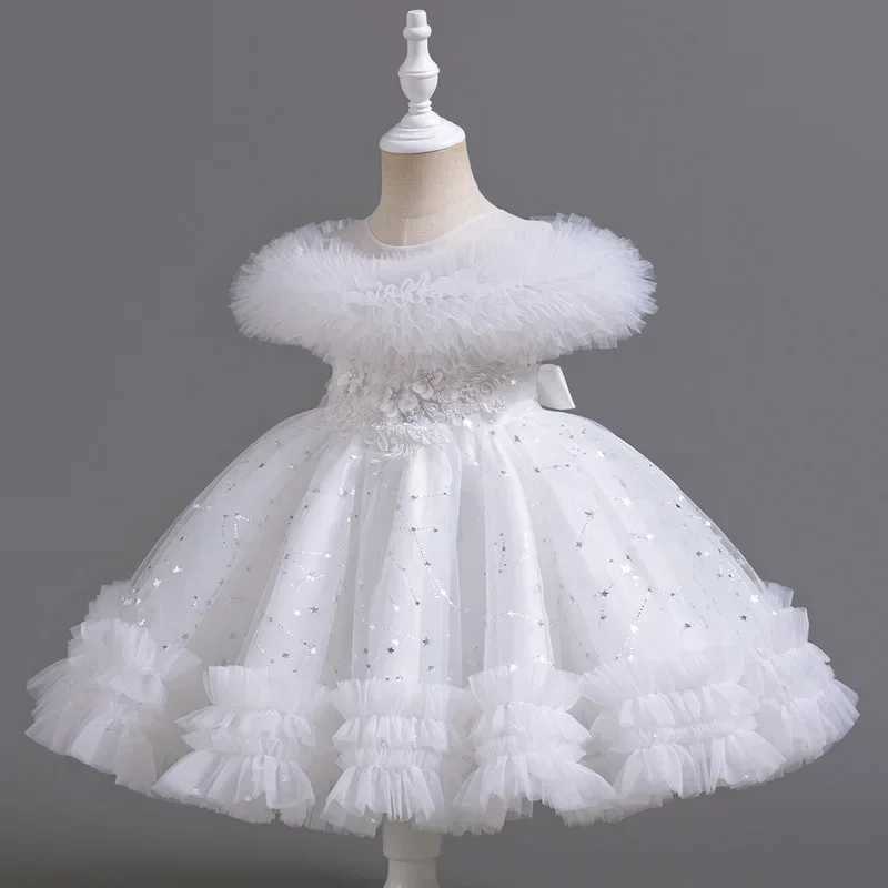 Summer Girls Par and Wedding Sleeveless Lace Girls Evening Dress Fashion Childrens Par Dress 3-12 Years W250111