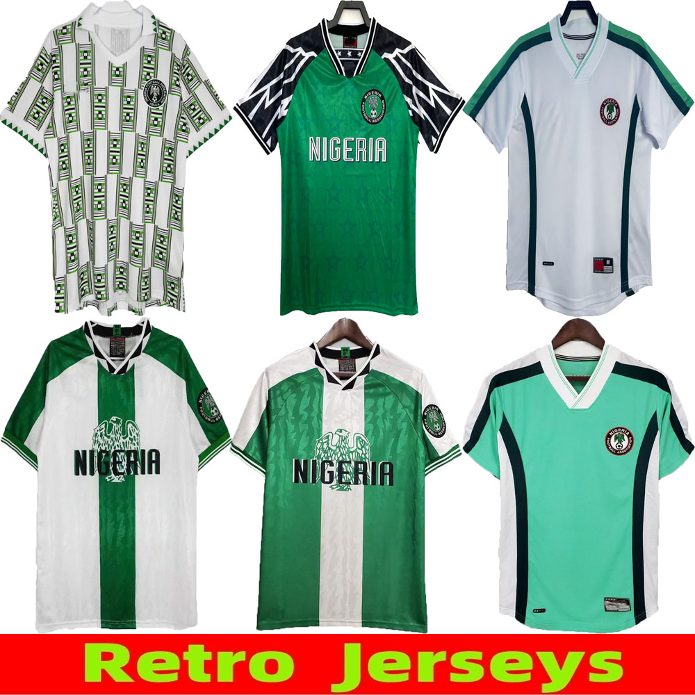 Nigeria RETRO SOCCER JERSEYS Nigerian Men Football OKOCHA KANU BABAYARO UCHE WEST 94 96 98 Training Shirts