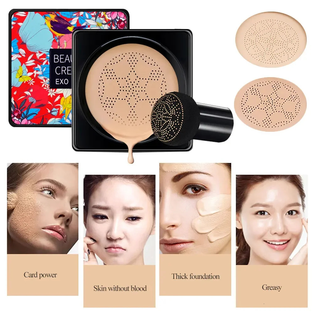 Magic Foundation Mushroom Head Air Cushion CC Cream Waterproof Brighten Women Base Makeup Face Korean Cosmetics 241230