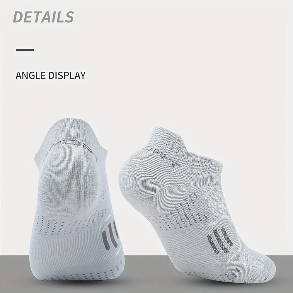 4 Pair Compression Ankle Socks for Running and Fitness - Moisture-Wicking and Breathable Crew Socks for Outdoor Sports