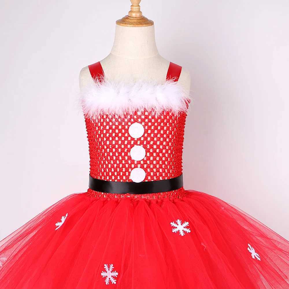 Red Santa Claus Girl Clothing Christmas Tutu Childrens Clothing New Year Carnival Fancy Clothing Childrens Christmas Par Clothing W250111