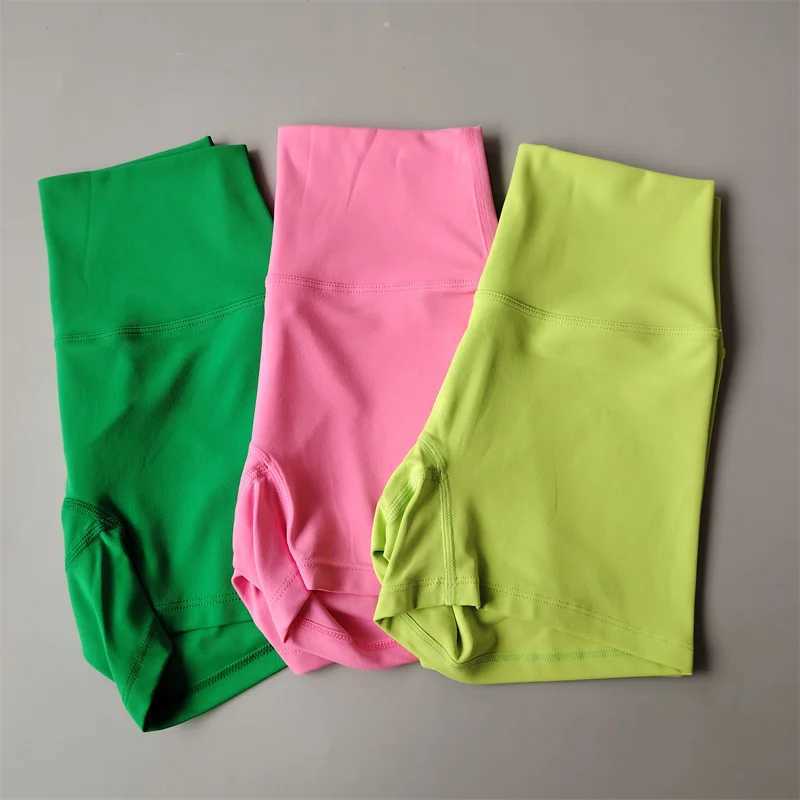 Solid Color Yoga Fitness Shorts Womens Gym Tight Shorts Leggings High Waist Hip Lifting Soft Breathable Traceless Quick-DryingXJ250111