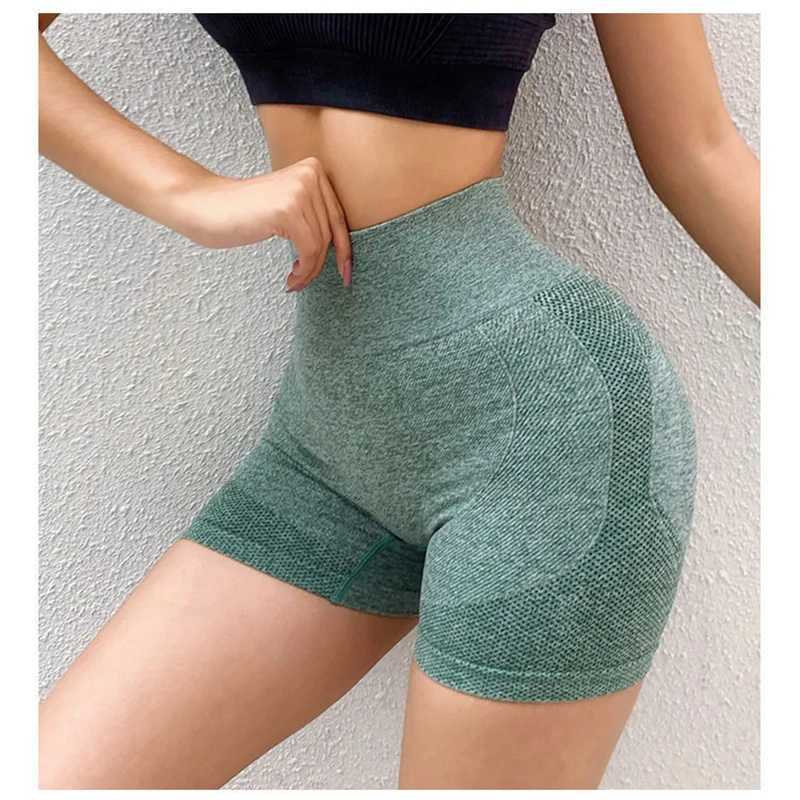Fitness Shorts Female Sports High Waisted Belly Breathable Elastic Tight Fast Drying Three-Quarter Yoga Shorts PinkXJ250111