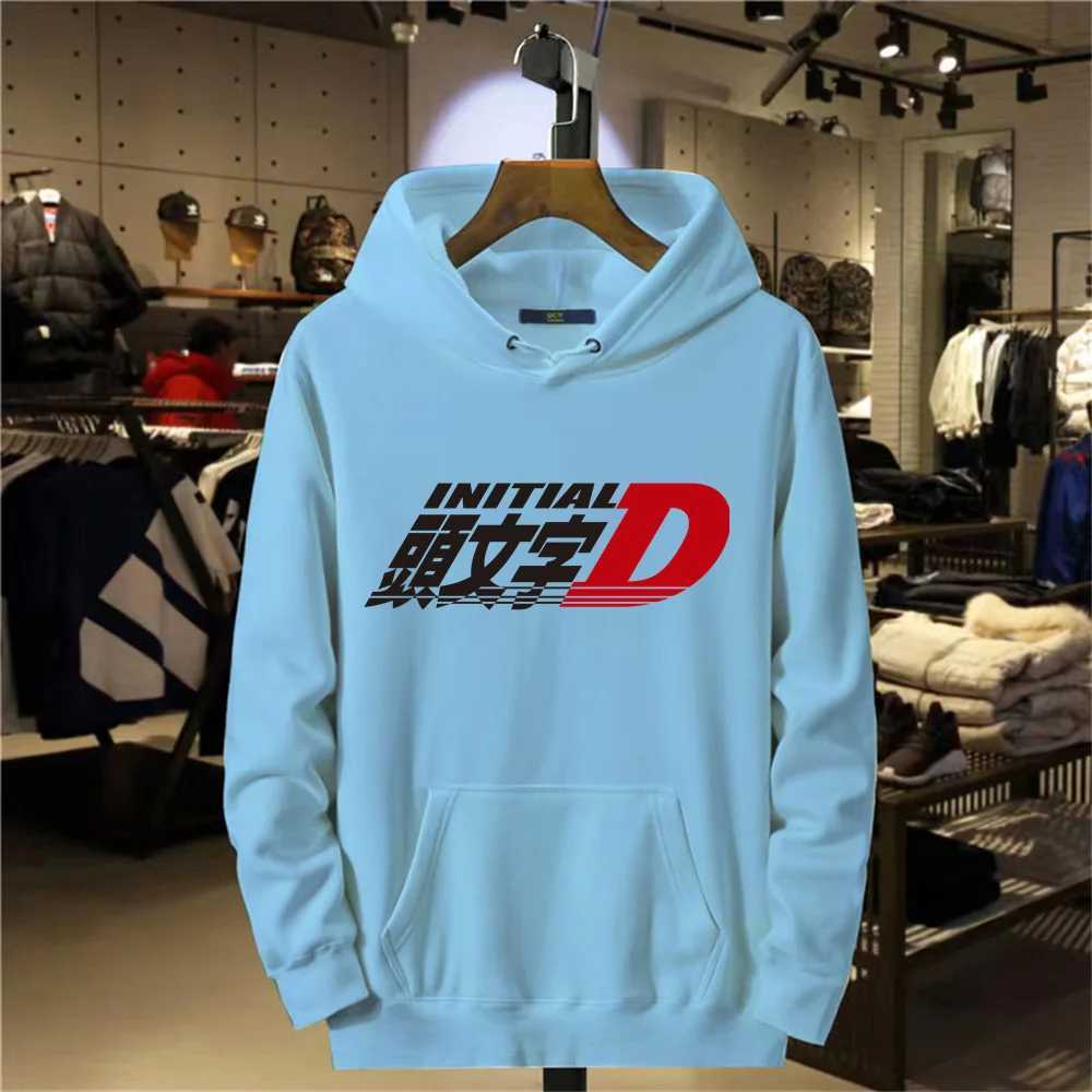 Initial D racing sports hooded mens sports shirt autumn long sleeved hooded sports shirt black gray sports shirt W250110