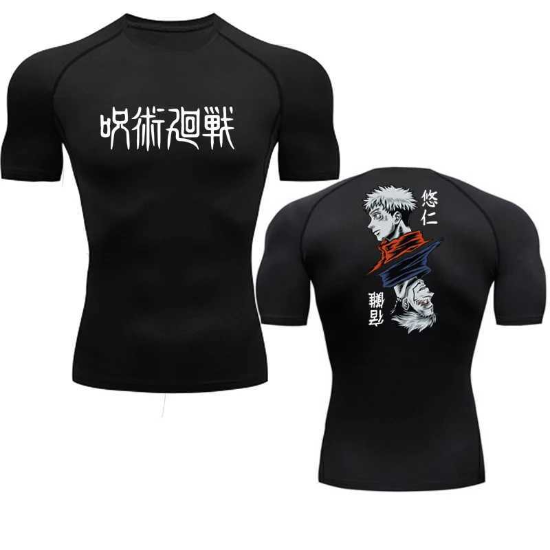 Jujutsu Kaisen mens printed compression shirt gym running exercise underwear sports quick drying T-shirt top W250111