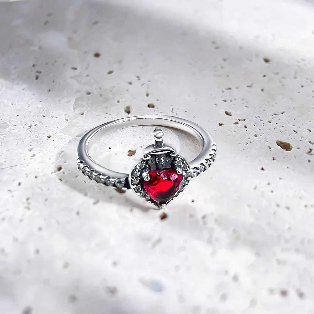 925 sterling silver red heart magic love ring sparkling zircon villain evil queen ring exquisite jewelry gift for women W250111