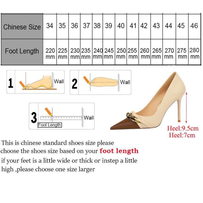 Banquet High Slim Heels, Light Cut, Shoes, Single Shoes Color Blocked, Pointed Metal Chain Decoration, Women's