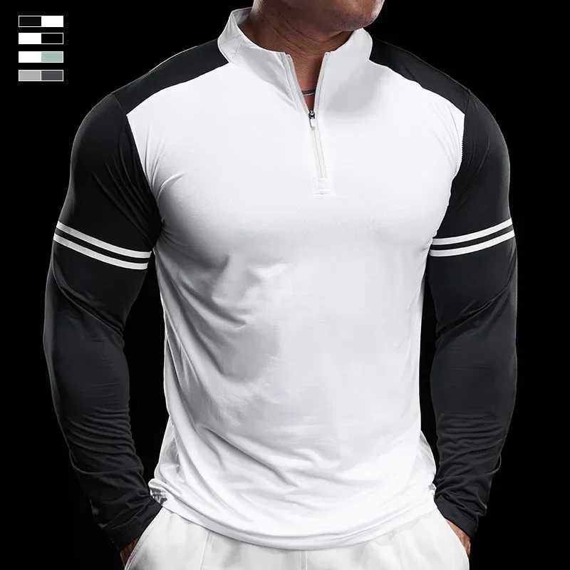 Mens Running Fitness Top Gym High Elasticity Soft Ultra Thin Quick Drying Breathable Autumn Long Sleeve Jacket Training Clothes W250111