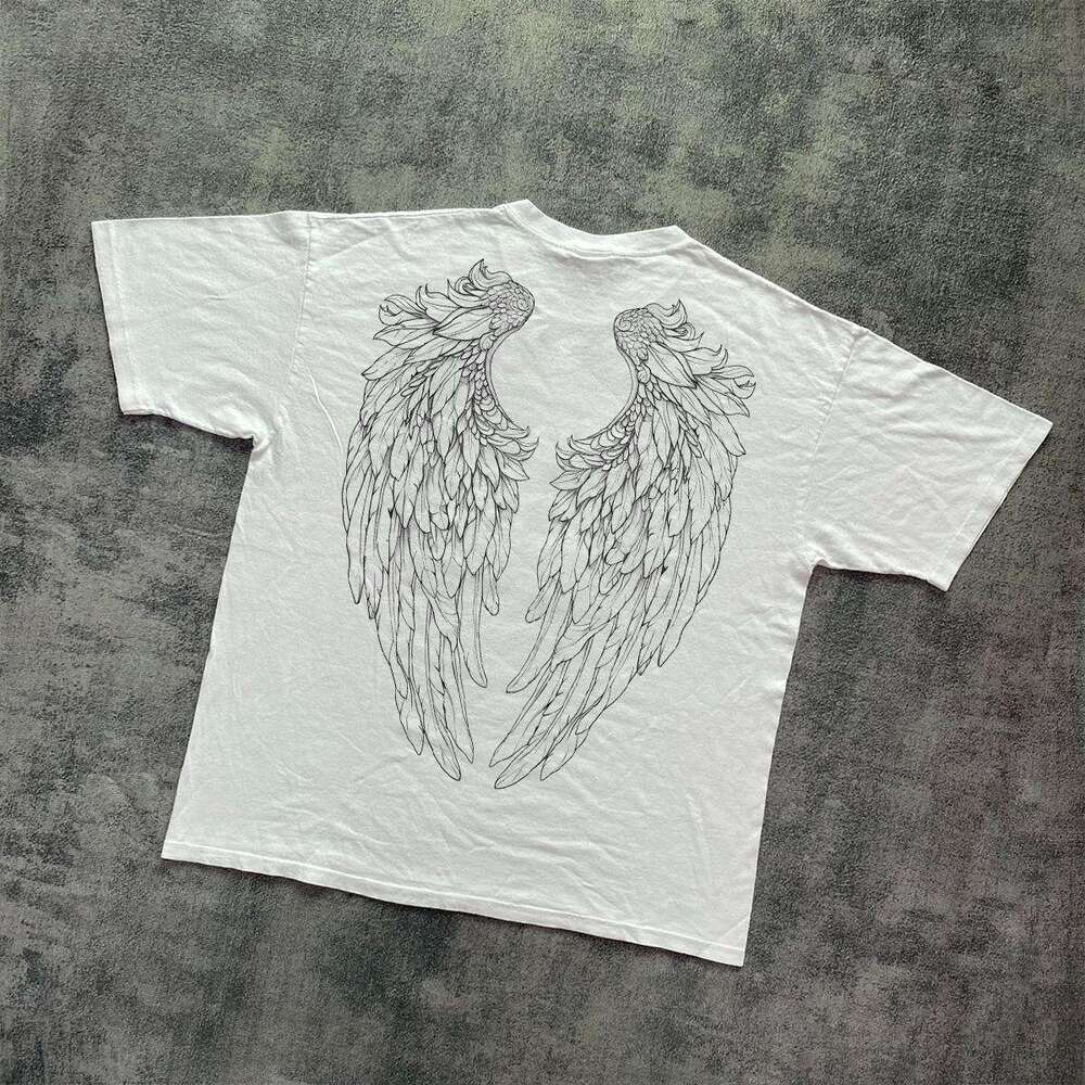 Ins niche design sense American Vintge vintage washed printed short sleeved t-shirt for men women loose and versatile top