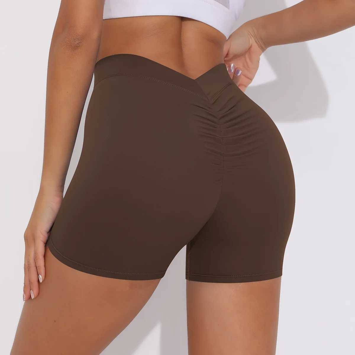 Womens Sexy Stretch Yoga Shorts With Hip Lifting And Abdominal Tightening Tight Fitness Wearing Running Pants ExternallyXJ250111
