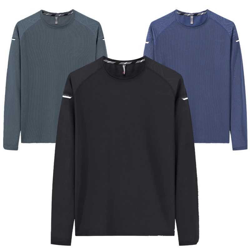 Mens gym long sleeved quick drying fitness casual sportswear breathable outdoor exercise T-shirt printed training running shirt W250111