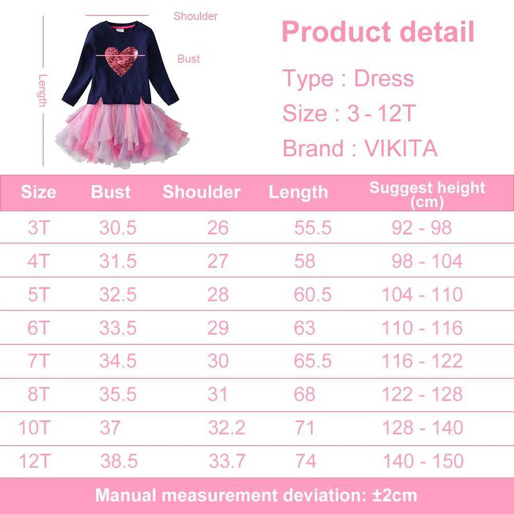 VIKITA girls sweater childrens heart-shaped Flipable sequin application patch work clothes girls chiffon mesh layered Tutu dress W250111
