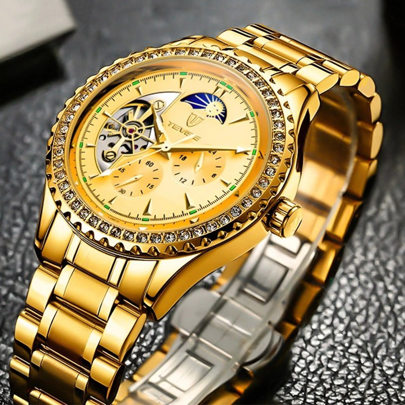 TEVISE Luxury Watch Mechanical Casual Mens Watch Automatic Mechanical Watch for Men Wrist watches T050-T807F