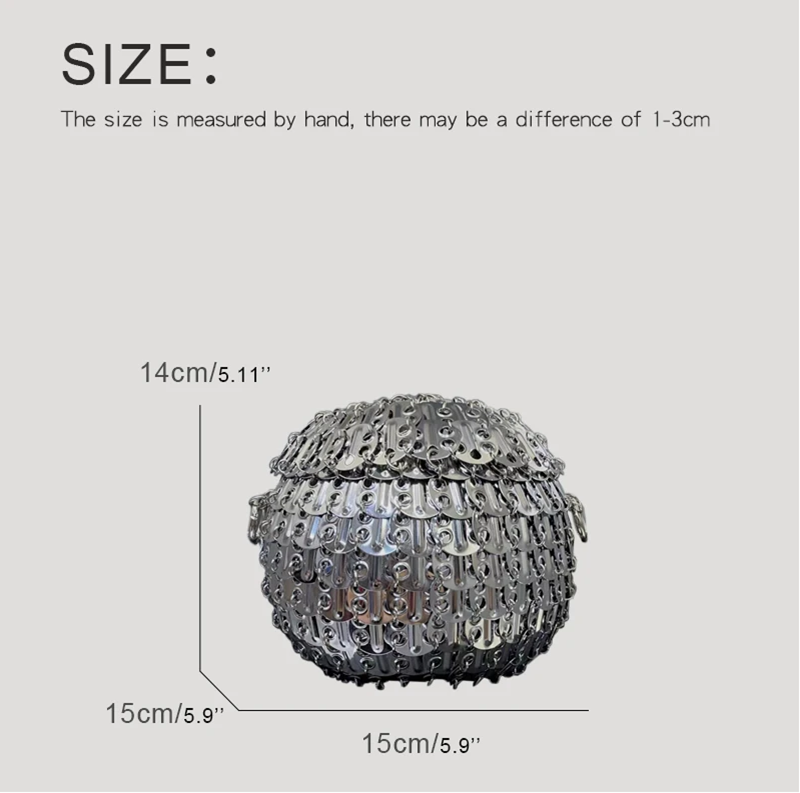 Designer Aesthetic Bags Women's Bag Handmade Woven Metal Sheet Metal Ball Shoulder Bag Women Luxury Holiday Party Evening Bag