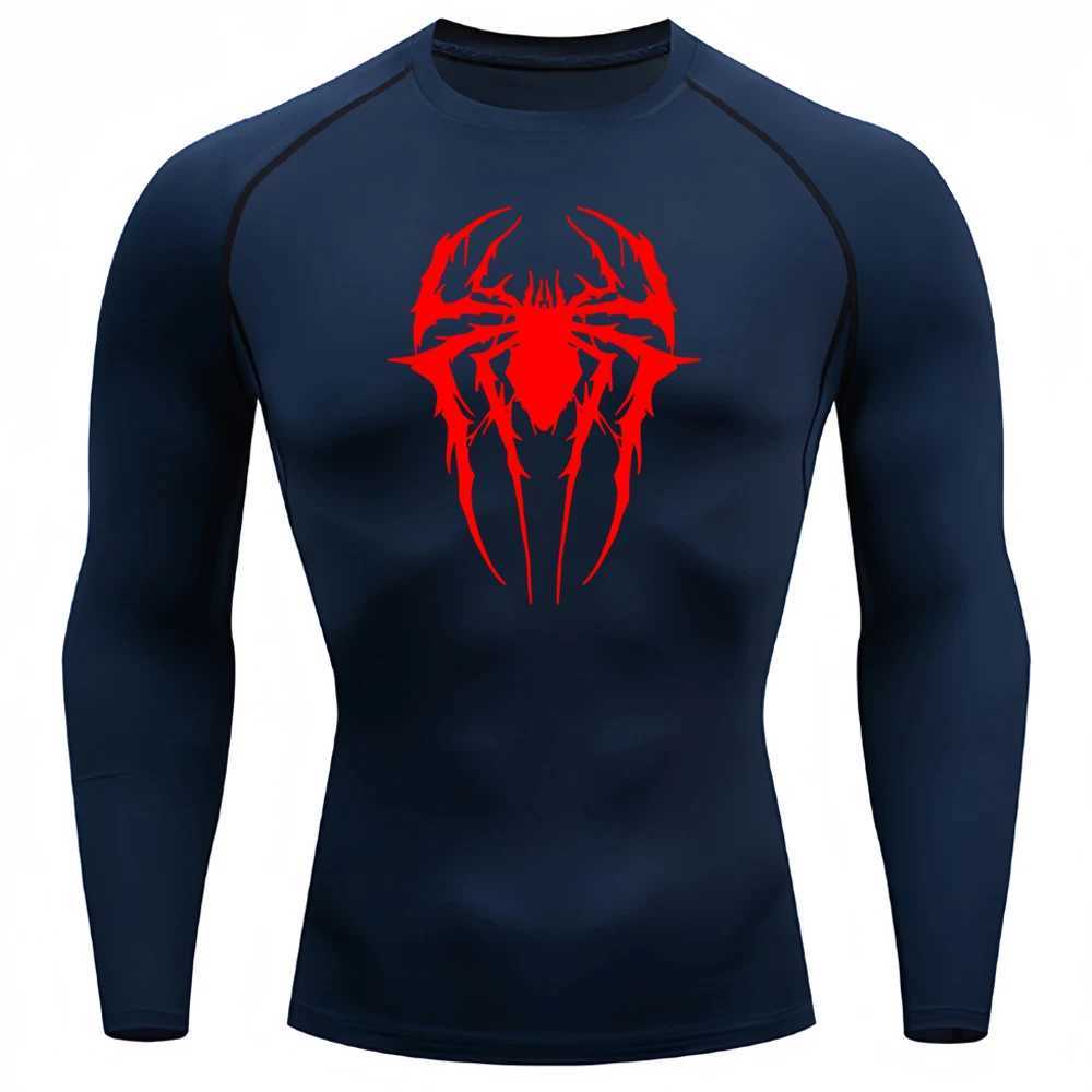 Mens compression shirt long sleeved bottom quick drying exercise T-shirt sports running top gym comprehensive training top W250111