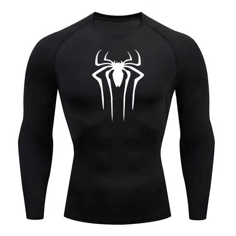 New sports shirt fitness T-shirt underwear mens running tight fitting sports shirt fast drying high elasticity top sports long sleeved top W250111