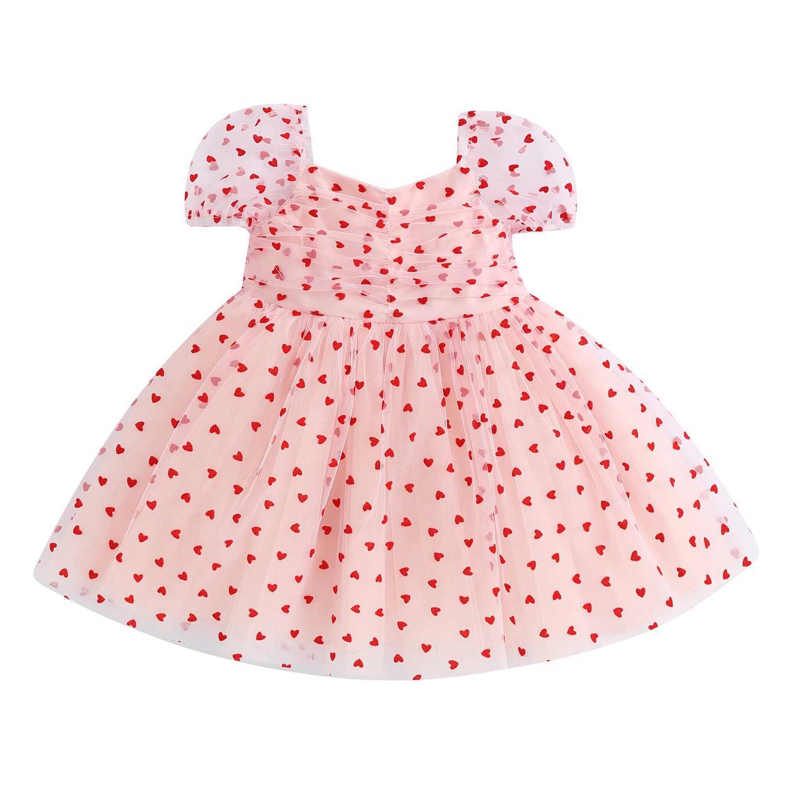 6M-4Y Valentines Day Toddler Baby Girl Tutu Dress Heart Shaped Chiffon Par Girl Birthday Wedding Dress D05 W250111