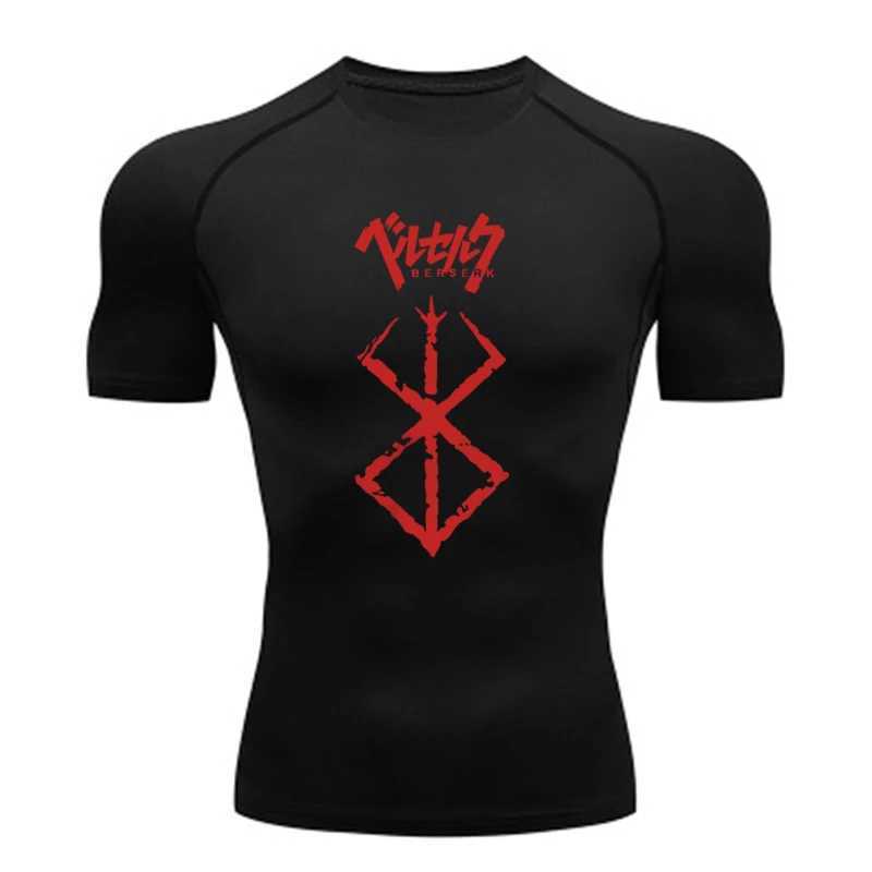 Anime Fury Compression T-shirt Mens Fitness Tight Long Sleeve Sports T-shirt Training Jogging Shirt Gym Sportswear Quick Drying W250111