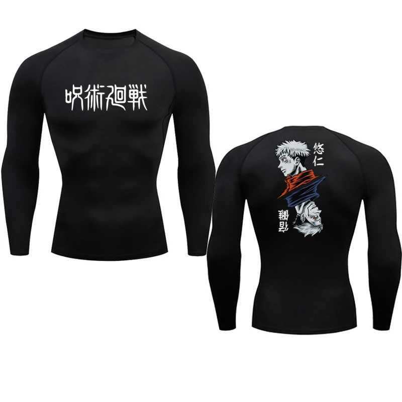 Jujutsu Kaisen mens printed compression shirt gym running exercise underwear sports quick drying T-shirt top W250111