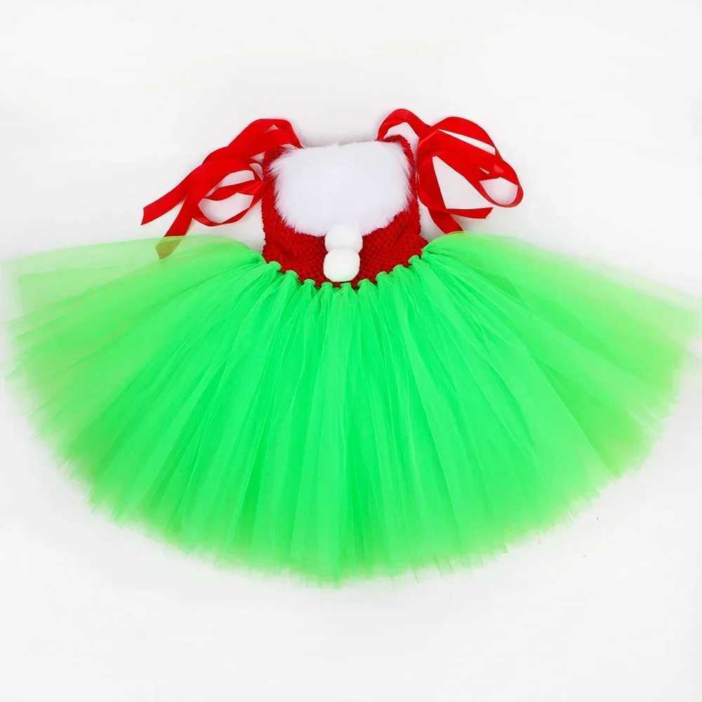 Grinc costume childrens Santa Tutu dress set green fur monster costume girls and toddlers Halloween Christmas Par costume W250111
