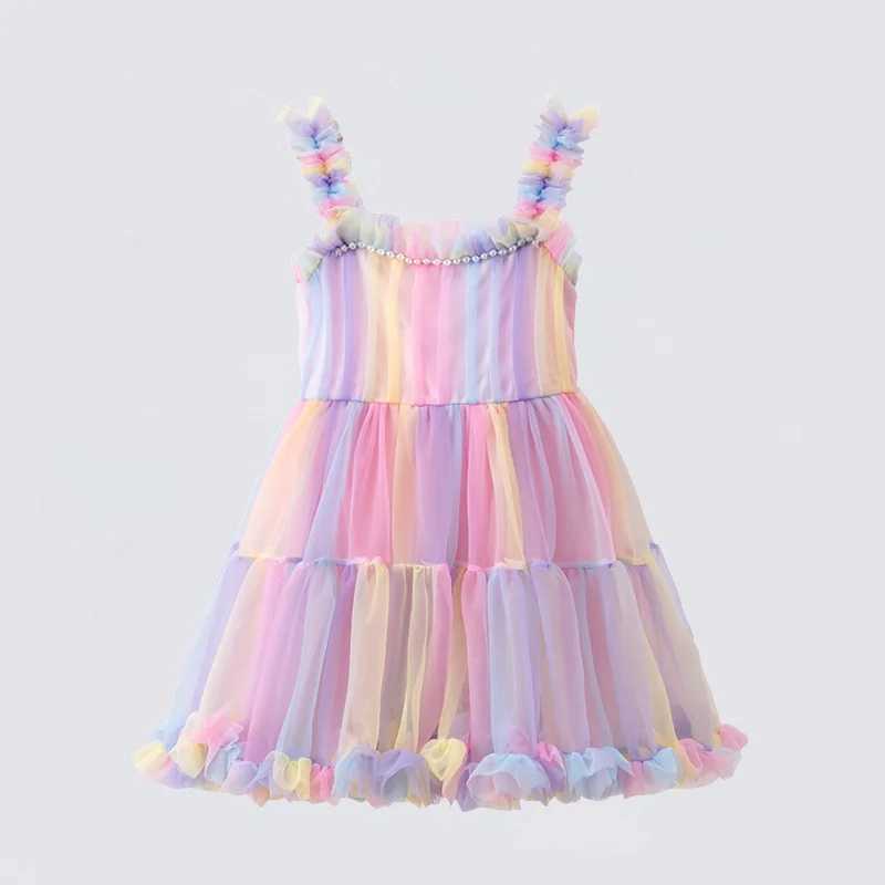 Baby girl Tutu dress sleeveless shoulder strap rainbow princess girl birthday party costume Childrens Halloween party costume W250111