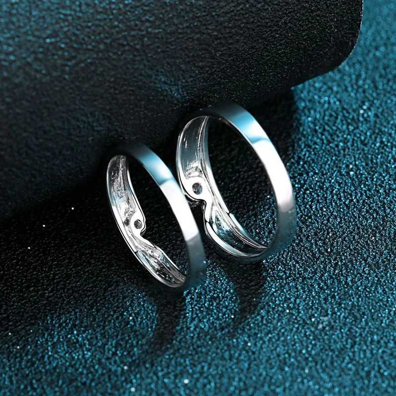 Nabest 2-piece/set 925 sterling silver womens couple ring VVS1 silica couple ring matching heart-shaped engagement jewelry W250111