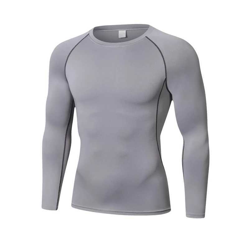 Mens long sLeeved compression training T-shirt quick drying gym fitness tight fitting sports unning shirt gym clothing W250111