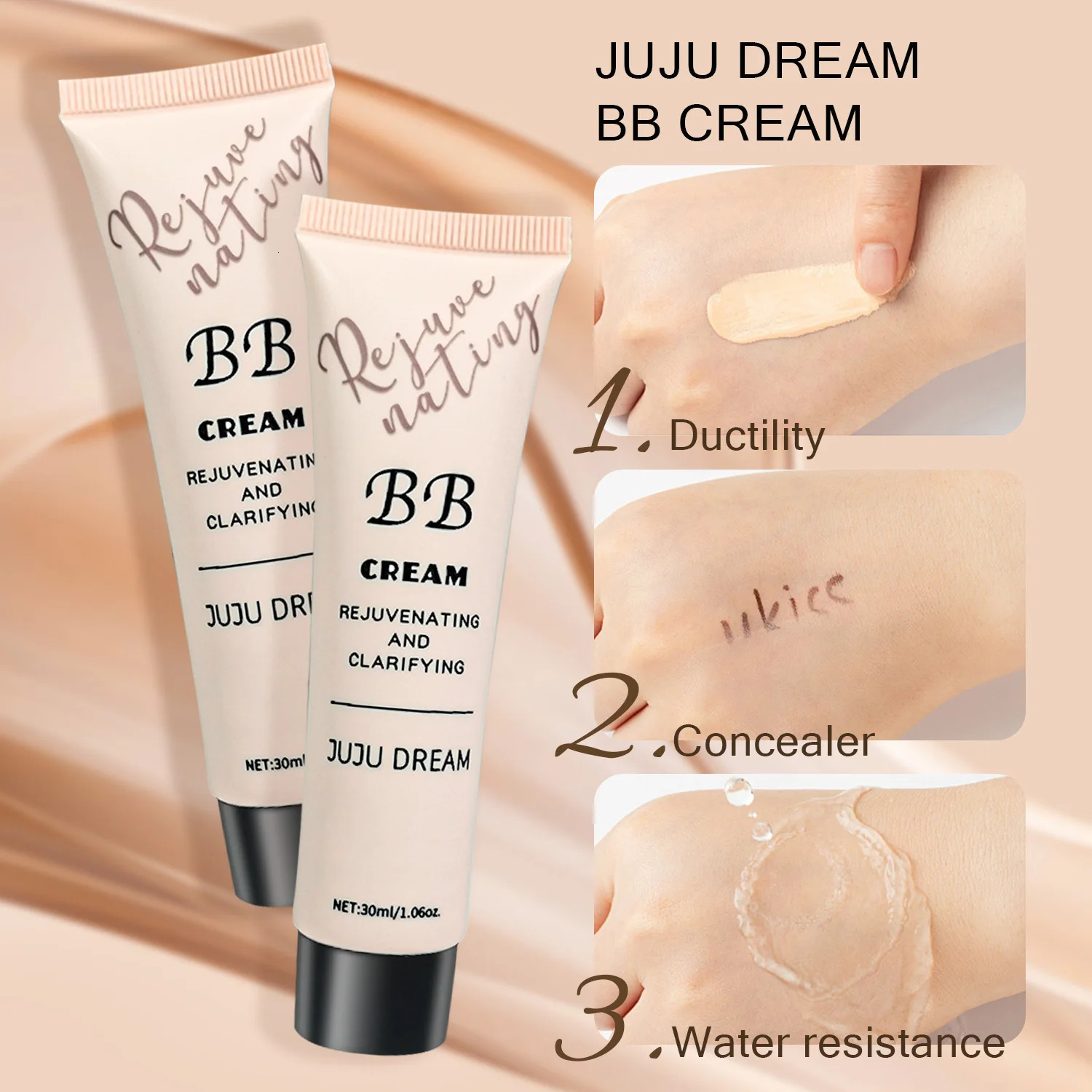 BB cream isolation liquid foundation moisturizing oil control longlasting makeup milk dry skin and no powder 241230