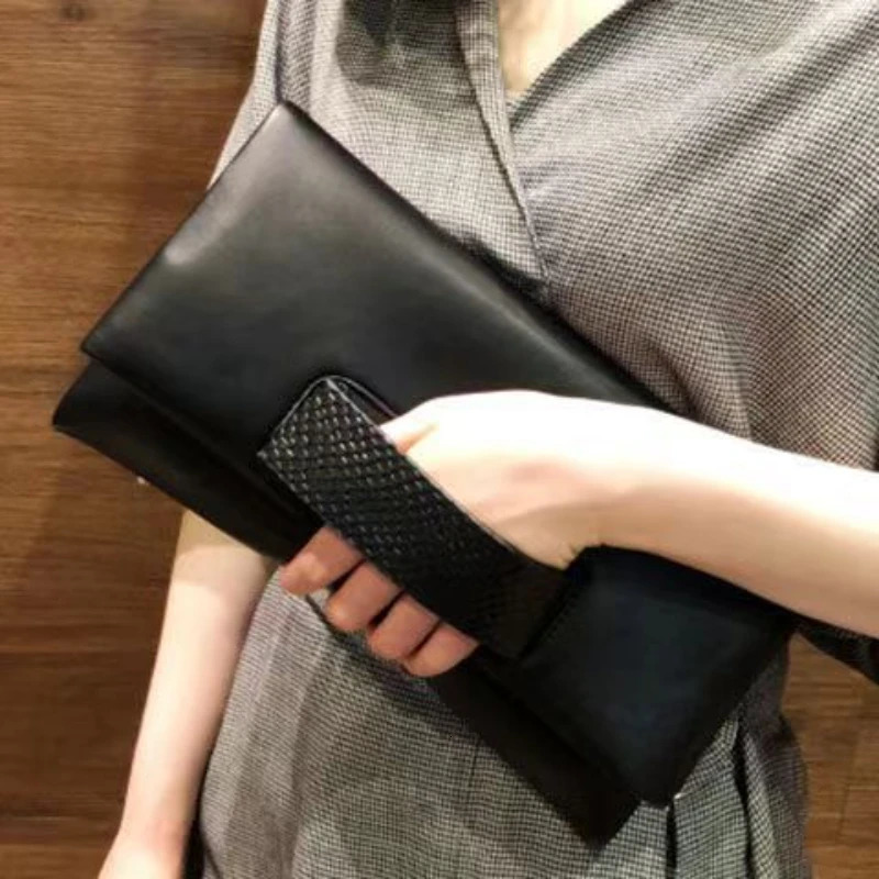 Genuine Leather Clutch Bag Handheld Bag Feminine Style Fashion Small Envelope Purse Shoulder Bag Soft Leather 250106